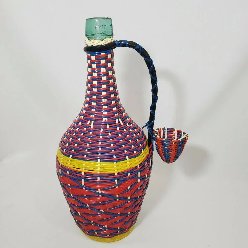 Vintage VIRESA Glass Demijohn Bottle Wine Decanter - Picture 9 of 11